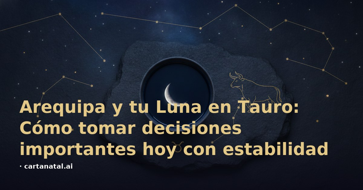 Arequipa y tu Luna en Tauro: Cómo tomar decisiones importantes hoy con estabilidad