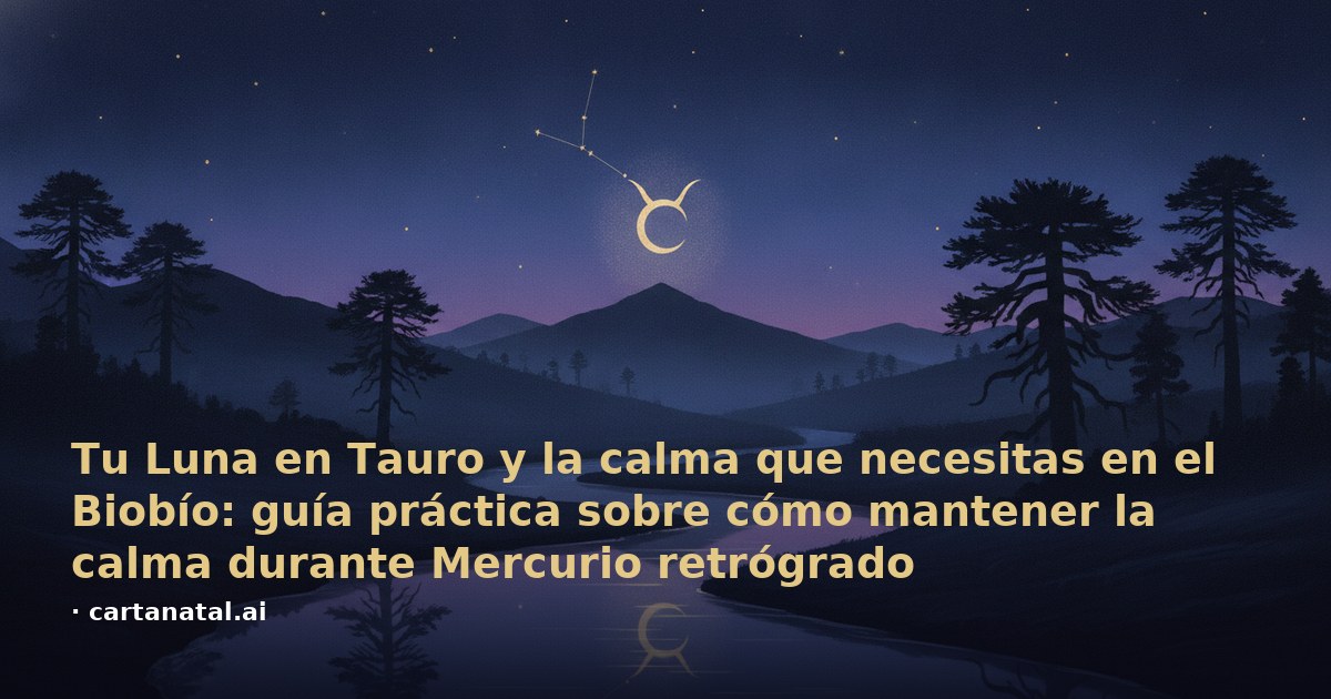 Tu Luna en Tauro y la calma que necesitas en el Biobío: guía práctica sobre cómo mantener la calma durante Mercurio retrógrado