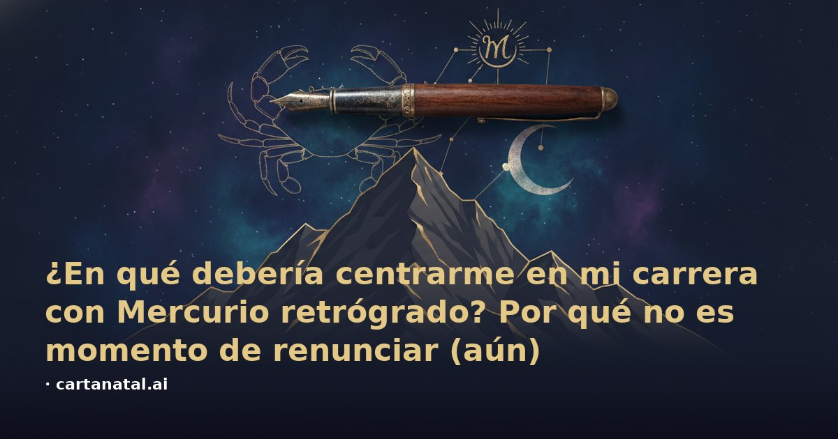 ¿En qué debería centrarme en mi carrera con Mercurio retrógrado? Por qué no es momento de renunciar (aún)