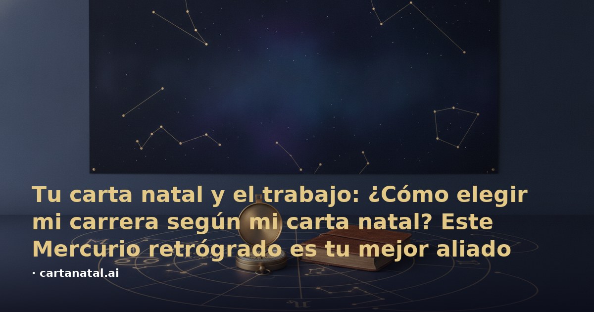 Tu carta natal y el trabajo: ¿Cómo elegir mi carrera según mi carta natal? Este Mercurio retrógrado es tu mejor aliado