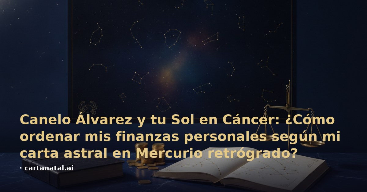 Canelo Álvarez y tu Sol en Cáncer: ¿Cómo ordenar mis finanzas personales según mi carta astral en Mercurio retrógrado?