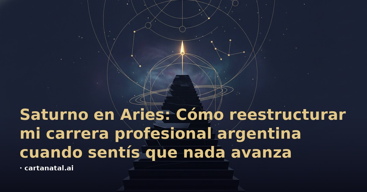 Saturno en Aries: Cómo reestructurar mi carrera profesional argentina cuando sentís que nada avanza