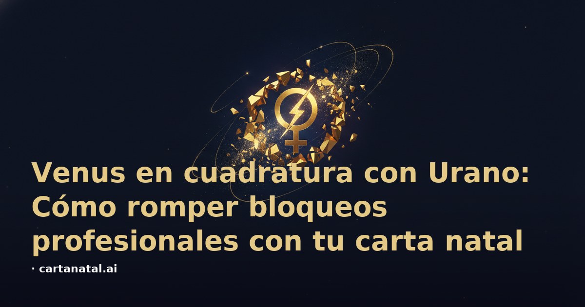 Venus en cuadratura con Urano: Cómo romper bloqueos profesionales con tu carta natal
