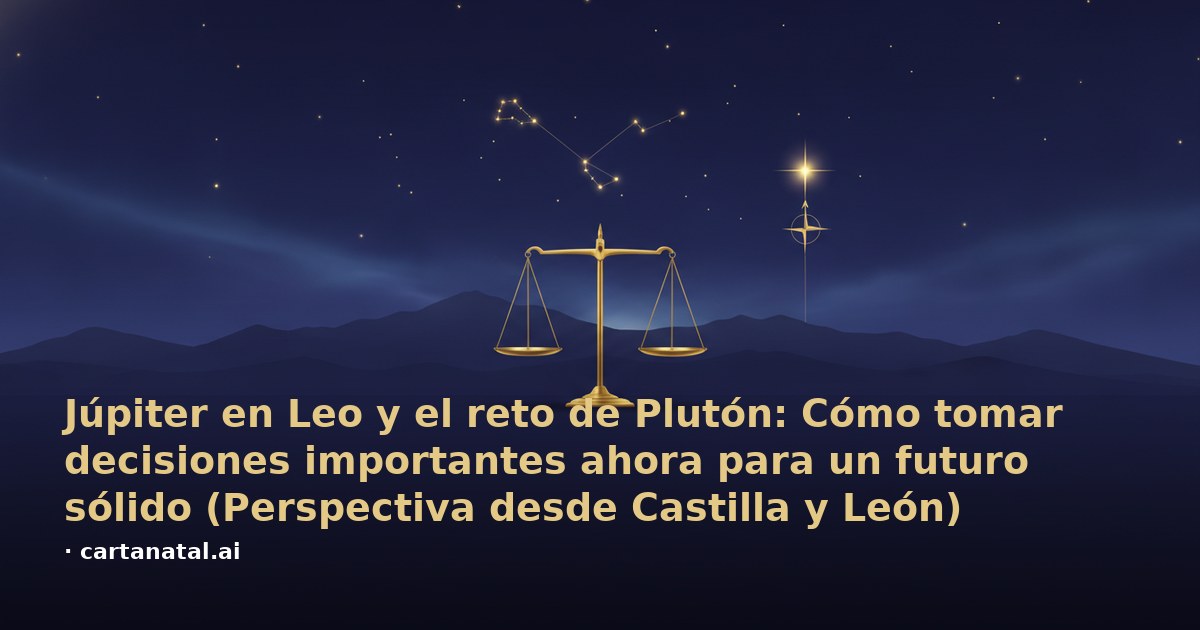 Júpiter en Leo y el reto de Plutón: Cómo tomar decisiones importantes ahora para un futuro sólido (Perspectiva desde Castilla y León)