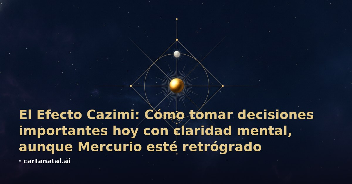 El Efecto Cazimi: Cómo tomar decisiones importantes hoy con claridad mental, aunque Mercurio esté retrógrado