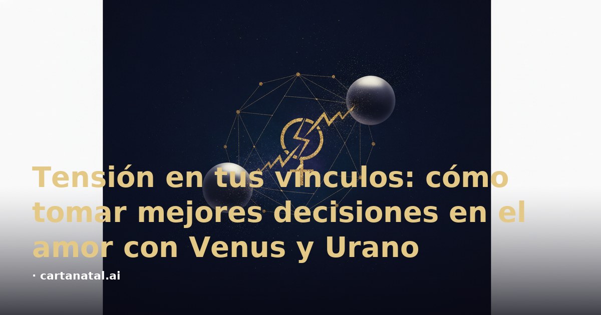 Tensión en tus vínculos: cómo tomar mejores decisiones en el amor con Venus y Urano