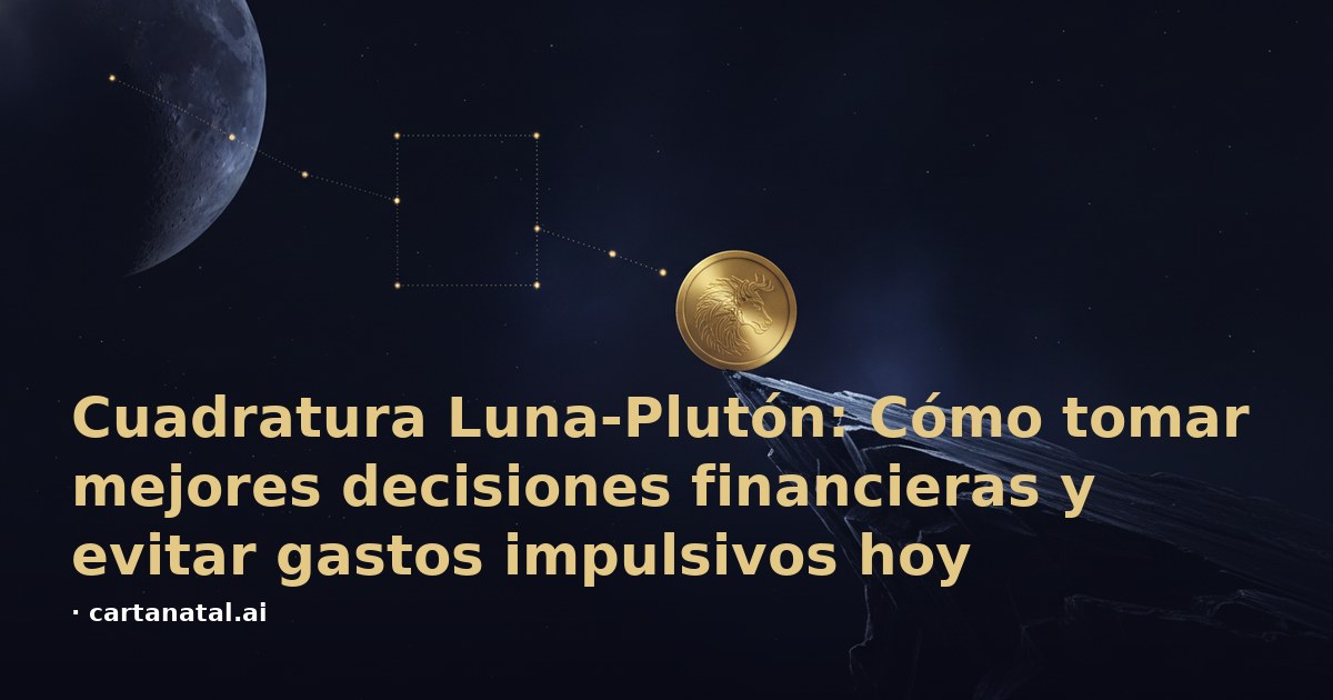 Cuadratura Luna-Plutón: Cómo tomar mejores decisiones financieras y evitar gastos impulsivos hoy