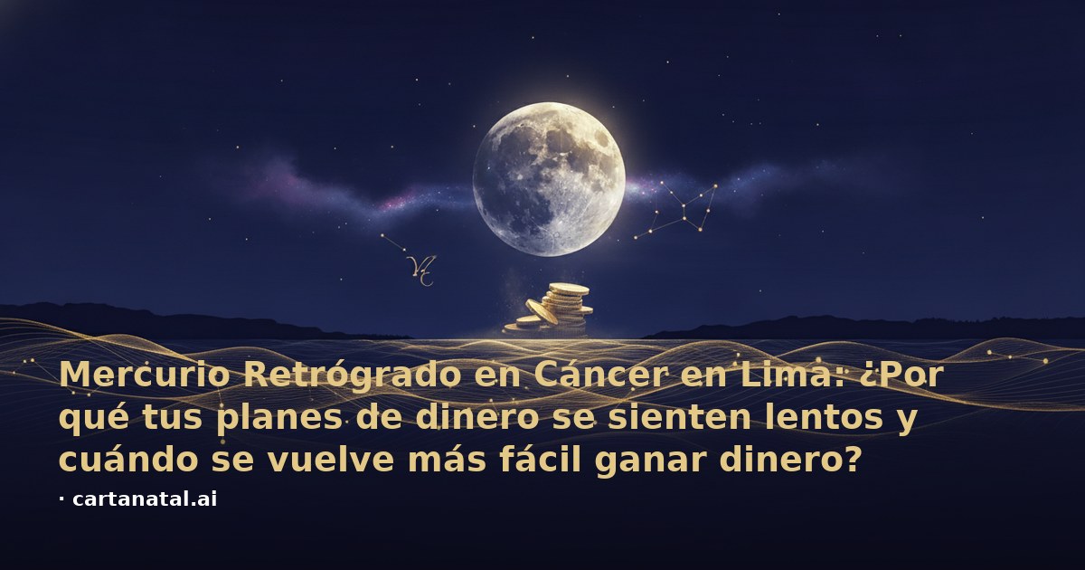 Mercurio Retrógrado en Cáncer en Lima: ¿Por qué tus planes de dinero se sienten lentos y cuándo se vuelve más fácil ganar dinero?