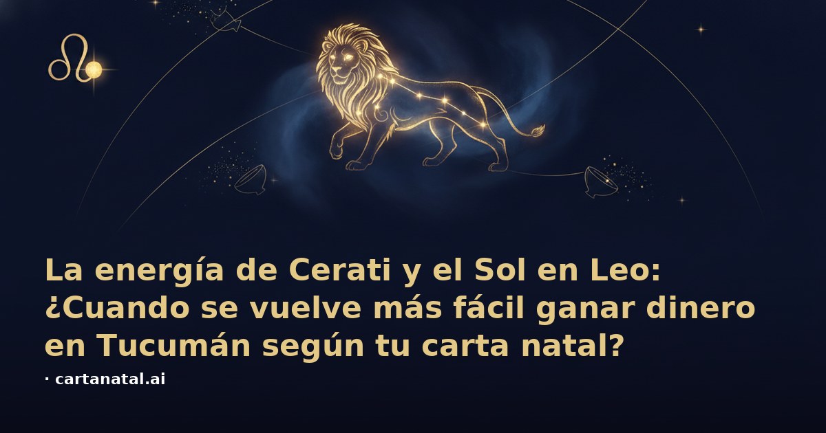 La energía de Cerati y el Sol en Leo: ¿Cuando se vuelve más fácil ganar dinero en Tucumán según tu carta natal?