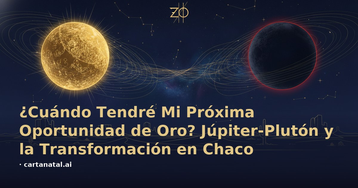 ¿Cuándo Tendré Mi Próxima Oportunidad de Oro? Júpiter-Plutón y la Transformación en Chaco