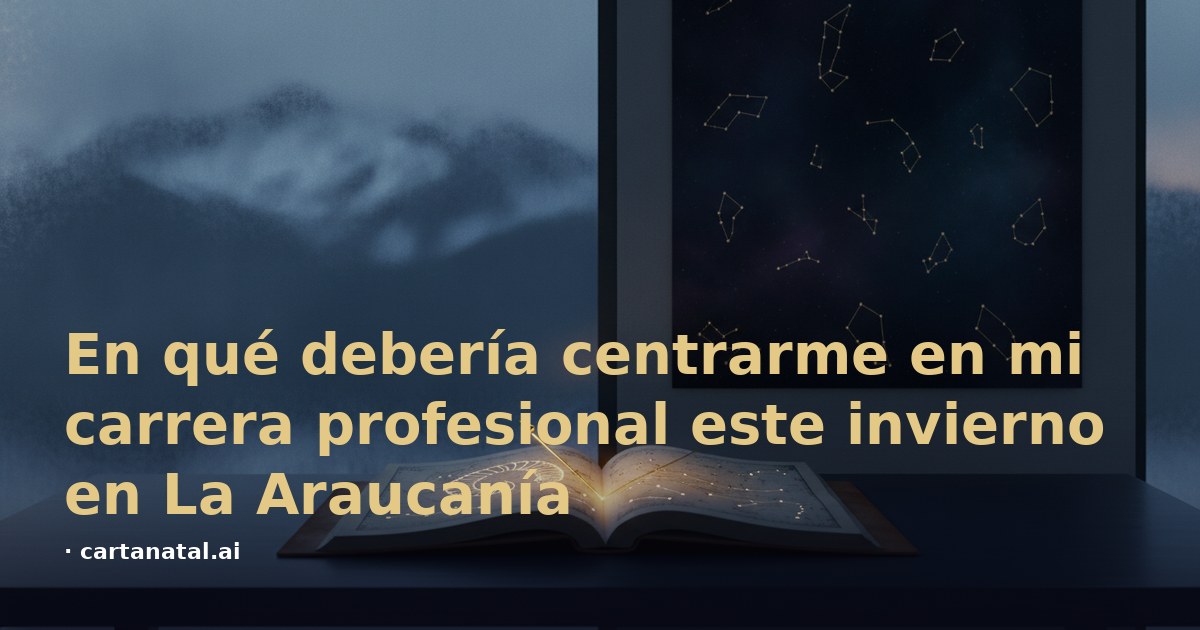 En qué debería centrarme en mi carrera profesional este invierno en La Araucanía