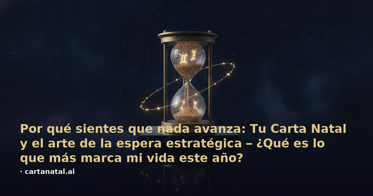 Por qué sientes que nada avanza: Tu Carta Natal y el arte de la espera estratégica – ¿Qué es lo que más marca mi vida este año?