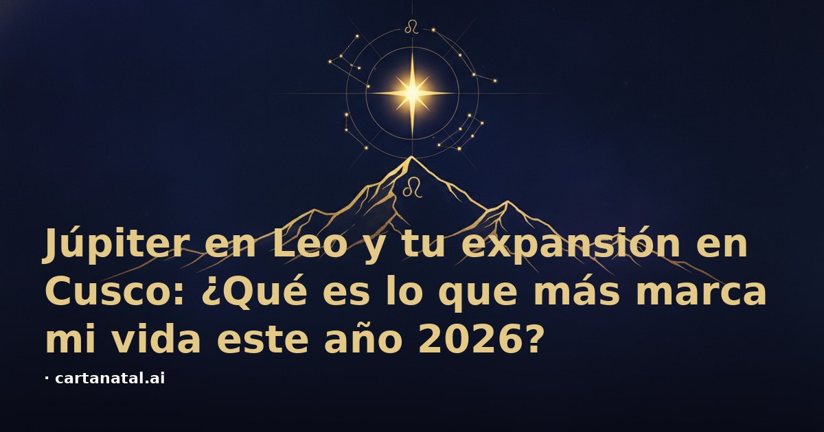 Júpiter en Leo y tu expansión en Cusco: ¿Qué es lo que más marca mi vida este año 2026?