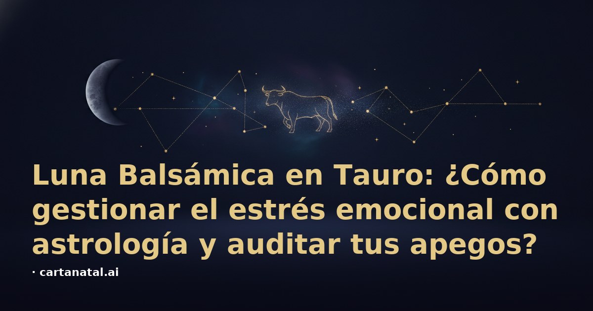 Luna Balsámica en Tauro: ¿Cómo gestionar el estrés emocional con astrología y auditar tus apegos?
