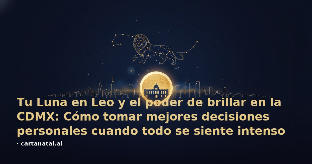 Tu Luna en Leo y el poder de brillar en la CDMX: Cómo tomar mejores decisiones personales cuando todo se siente intenso