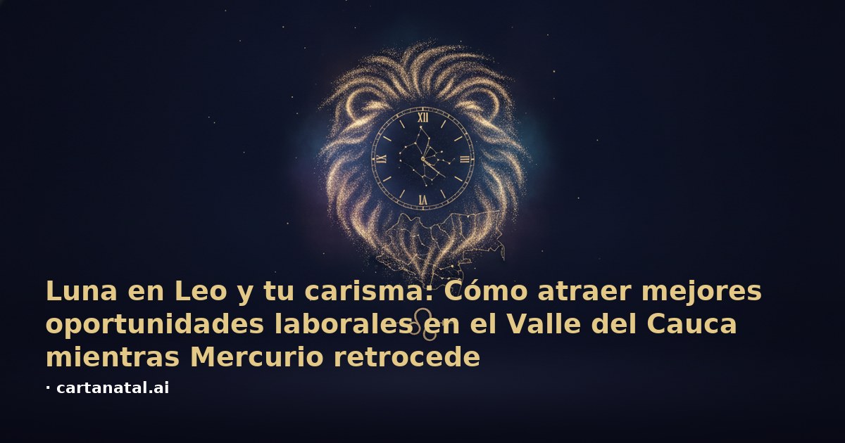 Luna en Leo y tu carisma: Cómo atraer mejores oportunidades laborales en el Valle del Cauca mientras Mercurio retrocede