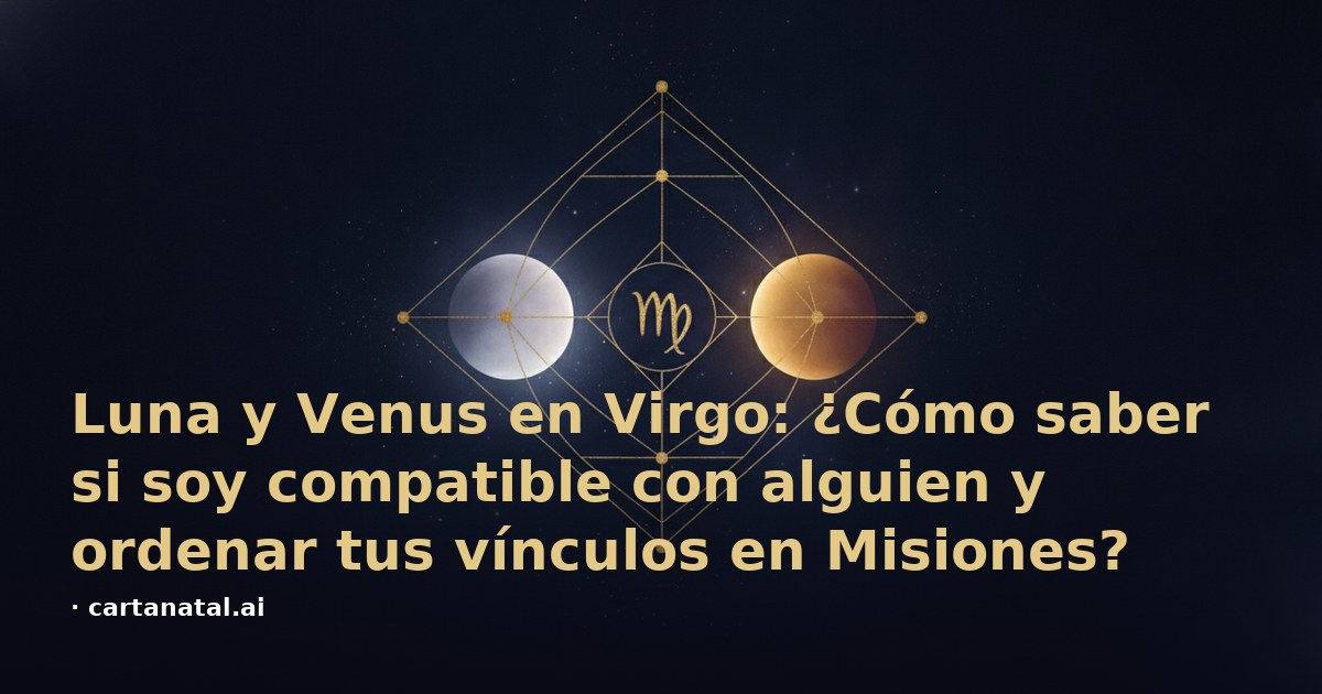 Luna y Venus en Virgo: ¿Cómo saber si soy compatible con alguien y ordenar tus vínculos en Misiones?