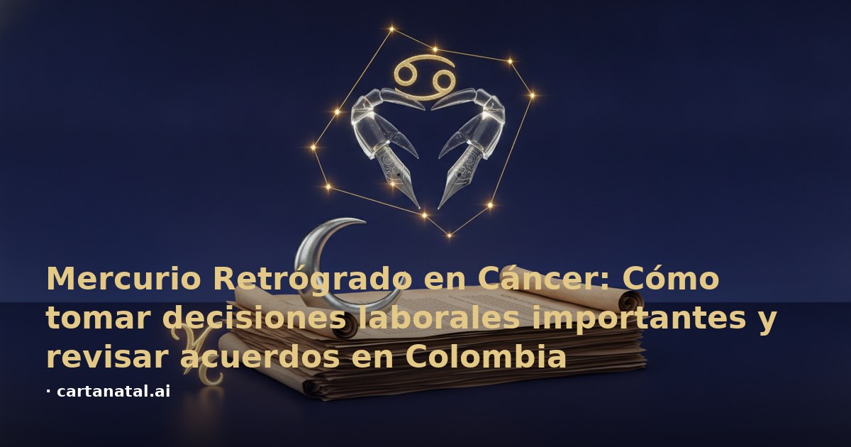 Mercurio Retrógrado en Cáncer: Cómo tomar decisiones laborales importantes y revisar acuerdos en Colombia