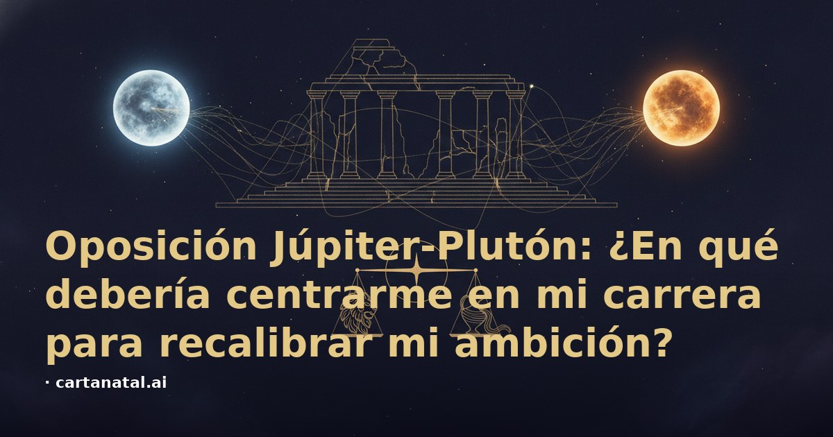 Oposición Júpiter-Plutón: ¿En qué debería centrarme en mi carrera para recalibrar mi ambición?