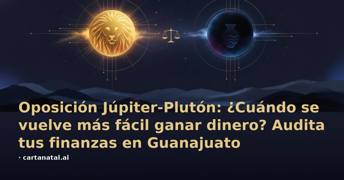 Oposición Júpiter-Plutón: ¿Cuándo se vuelve más fácil ganar dinero? Audita tus finanzas en Guanajuato