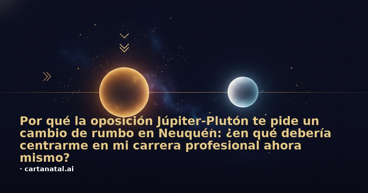 Por qué la oposición Júpiter-Plutón te pide un cambio de rumbo en Neuquén: ¿en qué debería centrarme en mi carrera profesional ahora mismo?