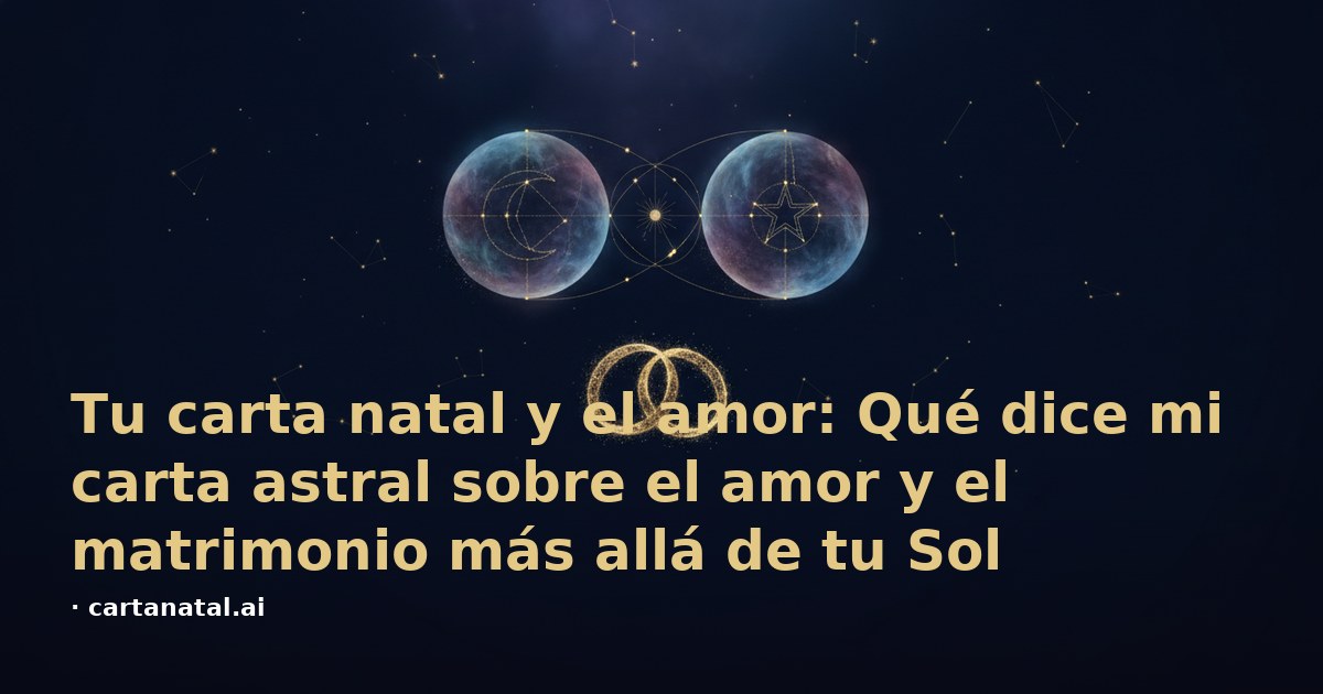 Tu carta natal y el amor: Qué dice mi carta astral sobre el amor y el matrimonio más allá de tu Sol