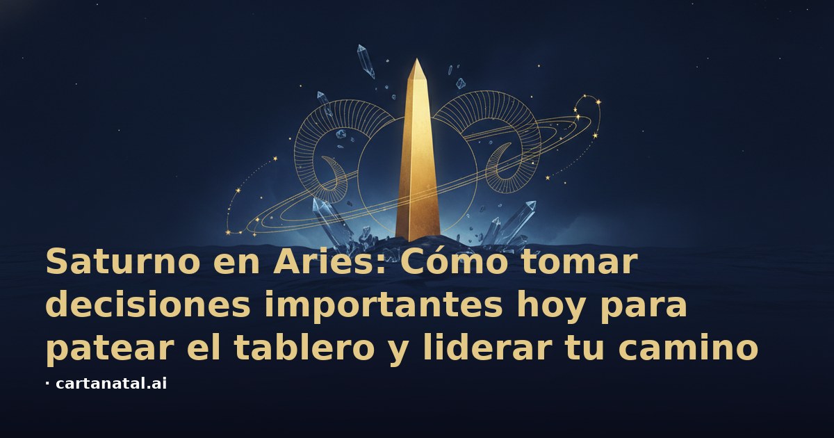 Saturno en Aries: Cómo tomar decisiones importantes hoy para patear el tablero y liderar tu camino