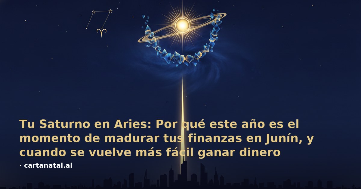 Tu Saturno en Aries: Por qué este año es el momento de madurar tus finanzas en Junín, y cuando se vuelve más fácil ganar dinero