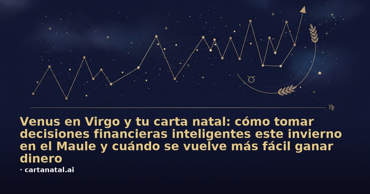 Venus en Virgo y tu carta natal: cómo tomar decisiones financieras inteligentes este invierno en el Maule y cuándo se vuelve más fácil ganar dinero