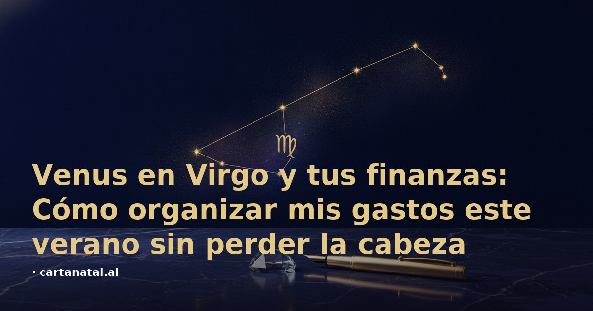 Venus en Virgo y tus finanzas: Cómo organizar mis gastos este verano sin perder la cabeza