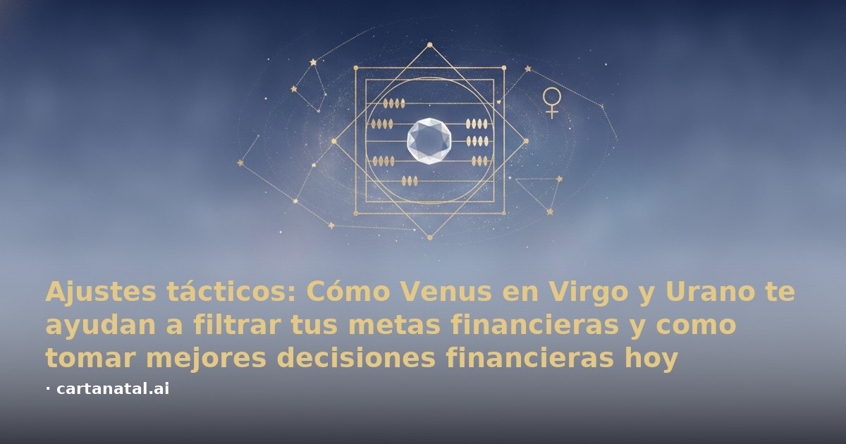 Ajustes tácticos: Cómo Venus en Virgo y Urano te ayudan a filtrar tus metas financieras y como tomar mejores decisiones financieras hoy